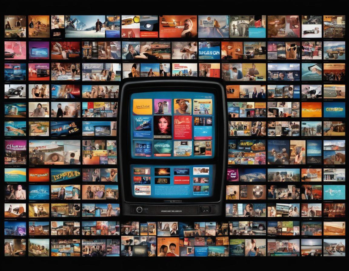 A vibrant collage illustrating the evolution of web-based adult entertainment, featuring a mix of old-school computer screens showing amateur clips and cutting-edge devices displaying high-definition porn, connected by a timeline. super-realistic, vibrant colors, modern design.